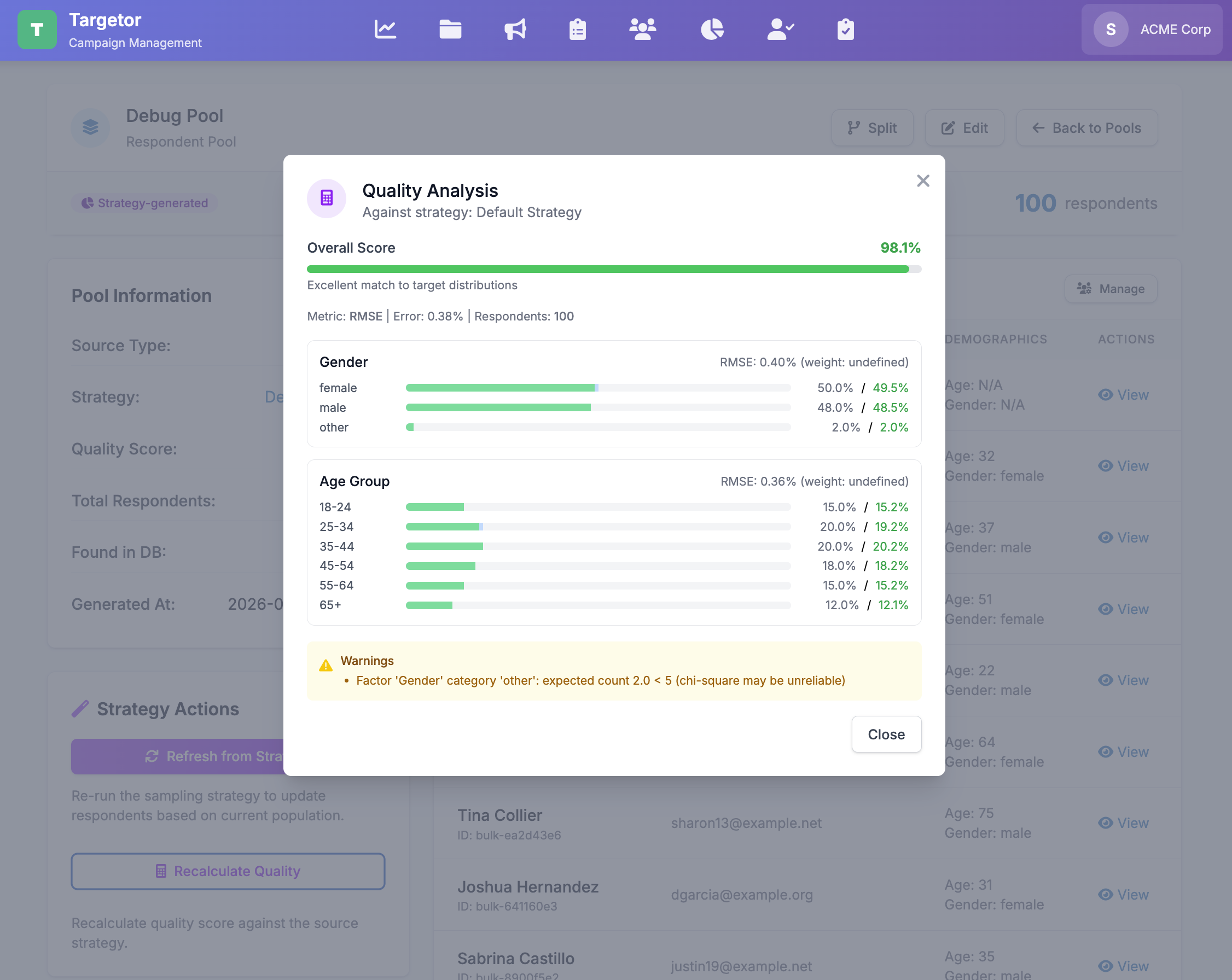 Targetor - AI-assisted campaign management with sampling strategy configuration