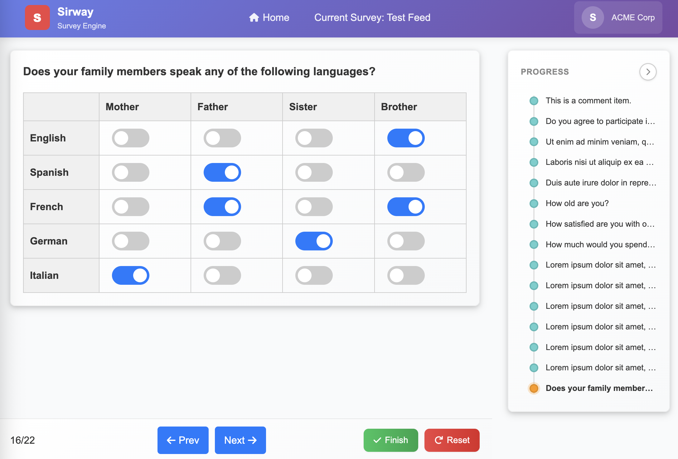 SirWay - Survey execution with lazy evaluation, dynamic question flow, and respondent navigation